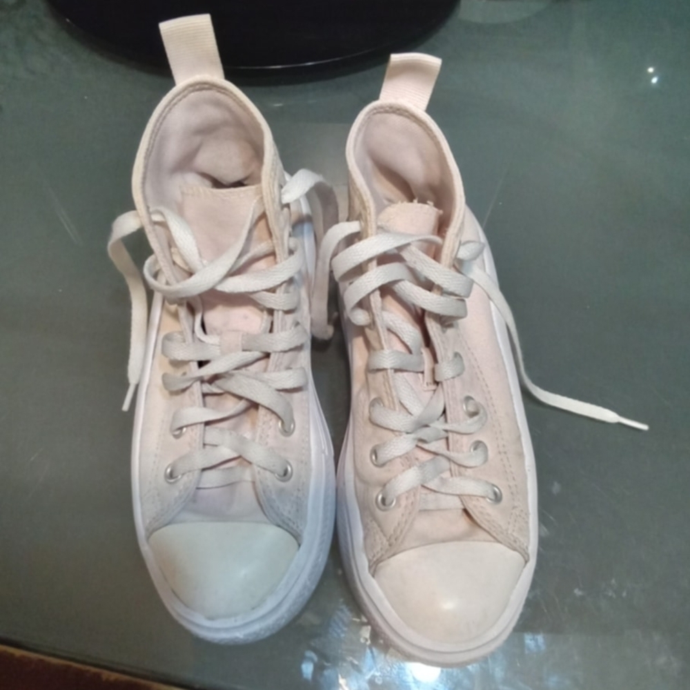 Converse Kid's Chuck Taylor All Star High Top Platform Light Pink Size 2 - Picture 5 of 5